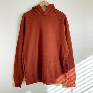 Banana Republic NWOT Men's Fleece Hoodie, Side pockets, Reddish Brown, Large
